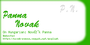 panna novak business card